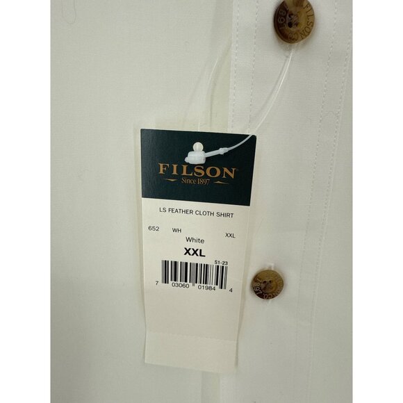 Filson XXL Feather Cloth White Long Sleeve Shirt - Picture 4 of 9